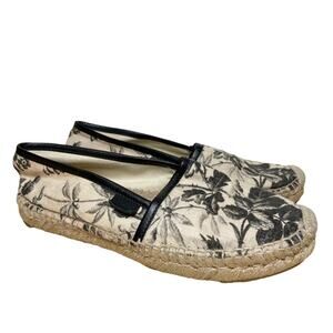 GUCCI Canvas Pilar Printed Espadrille Black Coated Canvas Floral 36.5 6